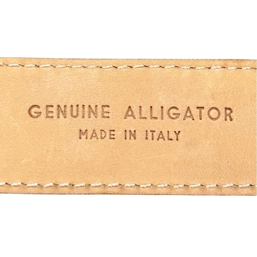 Ben Silver Charleston Genuine Alligator Leather Belt Black